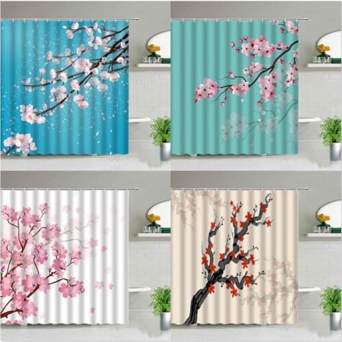 Plum blossoms Bathroom curtain Curtains Bath curtain Shower curtain curtains Shower curtain curtains in the room shower curtain