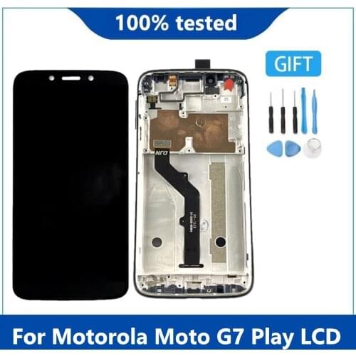 Original For Motorola Moto G7 Play LCD Display XT1952 Screen Digitizer Assembly Replacement For Motorola G7 Play With Frame