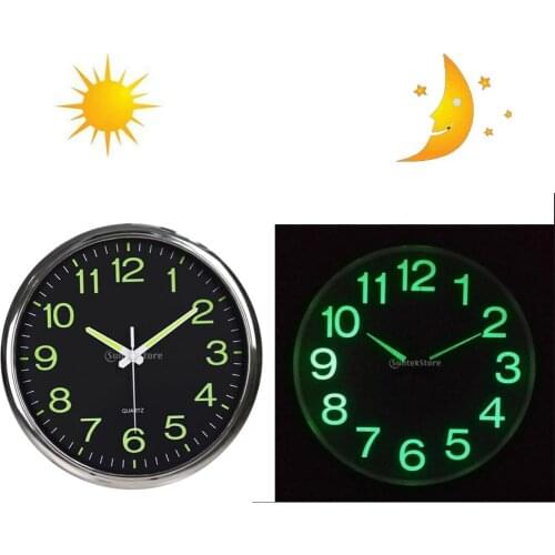 12in Modern Luminous Wall Clock Glow In The Dark Quartz Watch Indoor Home Decor