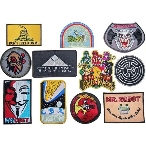 2021 Big Size Fashion Iron On Patch For Clothing With Cap Jeans Coat Mask Embroidery And Adhesive Back Badge