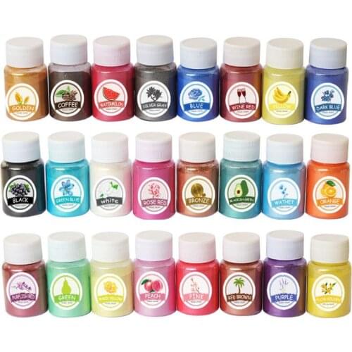 24 Colors Mica Mineral Powder Epoxy Resin Pigment Pearlescent Pigment Colorant 1XCA