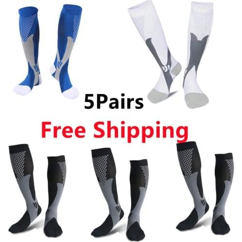 3/4/5/6/7 Pairs Compression Stockings Quality Cycling Sports Socks Unisex Edema Diabetes Varicose Veins Marathon Running Socks