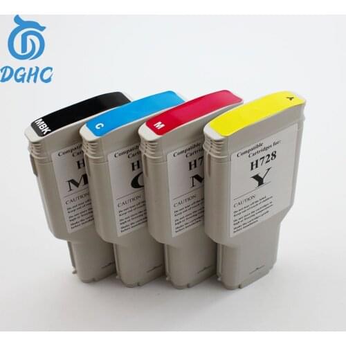 4 colors Empty compatible cartridge For HP 728 ink cartridge With latest one time chip For HP DesignJet T730 T830 Printer