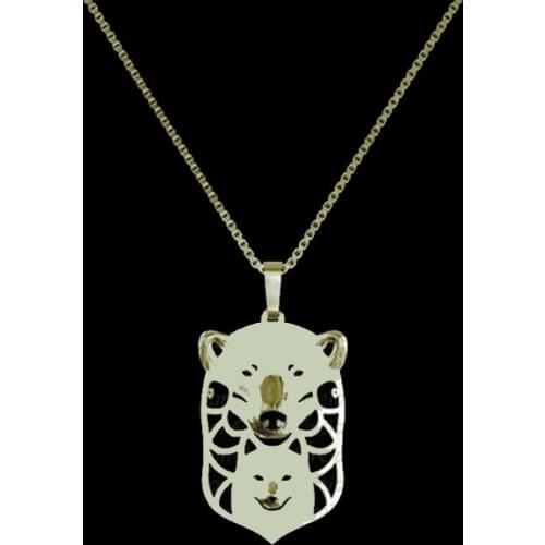 Arctic life - Polar Bear, Arctic Fox and Walrus- Silver gold pendant and necklace