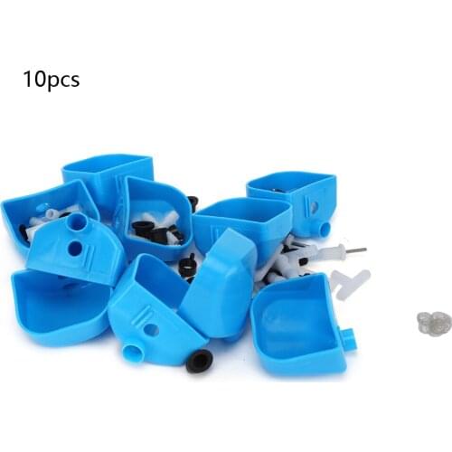 10 Sets Automatic Rabbit Drinker Drinking Feeding Bowl with Drain Outlet for Rodent Animal Nipple Drinkers Rabbit Drinker Bowl