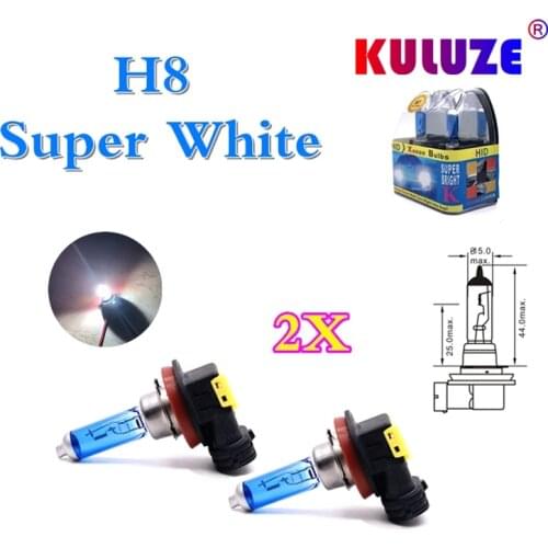 Automobile halogen bulb H8 12v35w low beam fog bulb super white headlamp 55W plastic box packaging