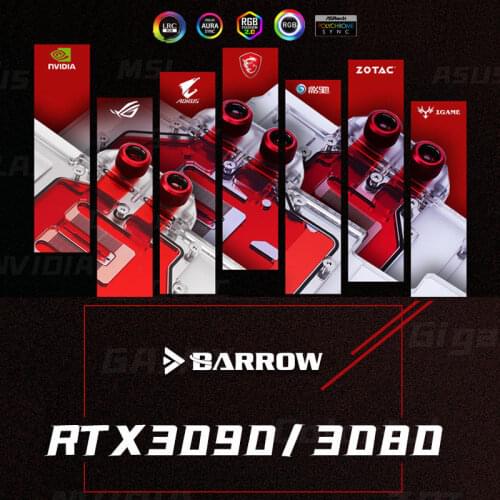 Barrow BS-3090-PA 3090 3080 GPU Water Block for ASUS MSI Gigabyte Colorful Gainward GALAXY 5v ARGB LRC2.0 water cooler