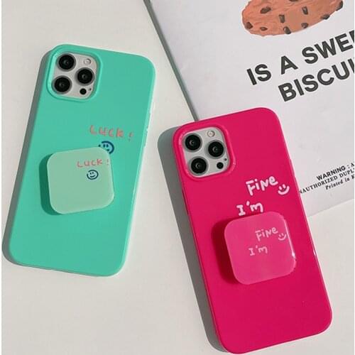Retro jelly Mint Green Bracket Sweet girls Phone Case For iPhone 12 11 Pro Max Xs Max XR XS 7 8 Plus 7Plus case Cute Soft Cover
