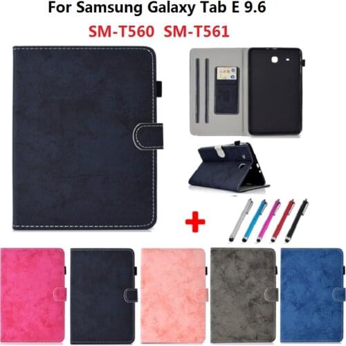 For Samsung Galaxy Tab E 9.6 inch T560 T561 Case for galaxy SM-T560 SM-T561 9.6'' Case Slim Flip Cover Soft Protective Shell