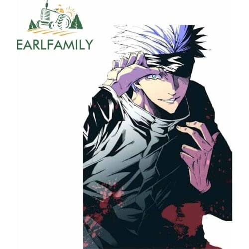 EARLFAMILY 13cm x 8.9cm For Jujutsu Kaisen Waterproof Car Stickers Fashion Decal Car Accessories Sticker Scratch-proof Decor