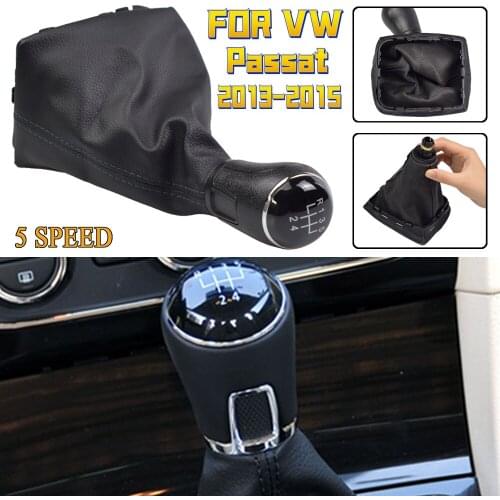 Car Gear Shift Knob Lever Stick For VW Volkswagen Passat 2013 2014 2015 MT Handle Gaiter Boot Cover Case 5 Speed
