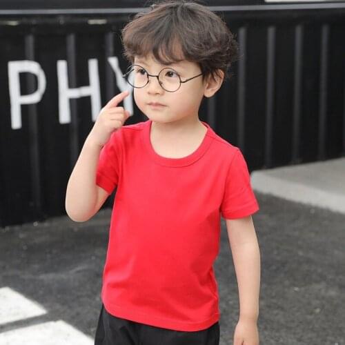 Boys T Shirts Girls Plain Tops Children Short Sleeve Cotton Blanket T-shirts Team Clothes OEM ODM Tees Baby Clothes 2-11y