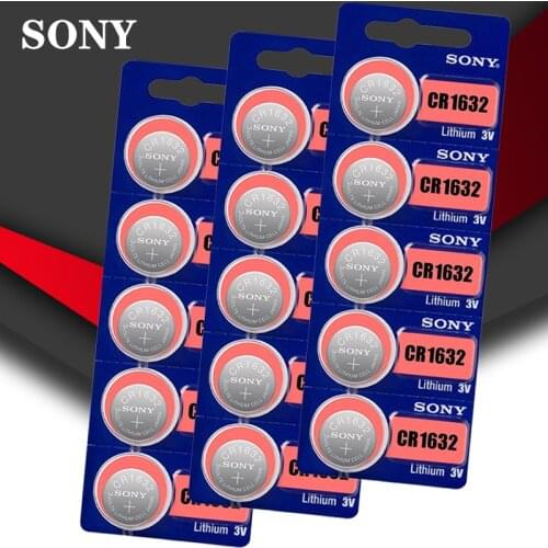 15pc/lot Sony Original 100% CR1632 Button Cell Battery For Watch Car Remote Key cr 1632 ECR1632 GPCR1632 3v Lithium Battery
