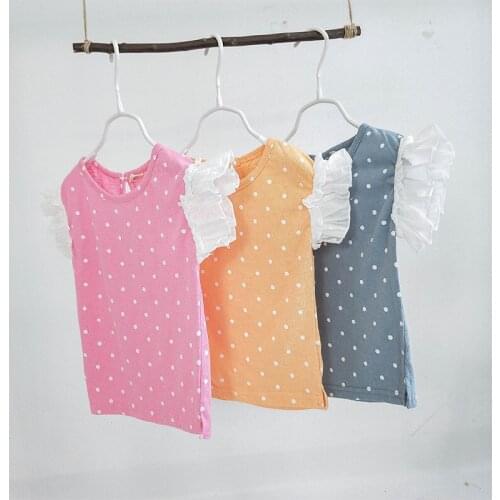 Summer Toddler Girls T-shirts Fashion Korean Casual Flying Sleeve Tops for Girls Kids Clothes 2 3 4 5 6 Y Baby Girls Tees Shirts