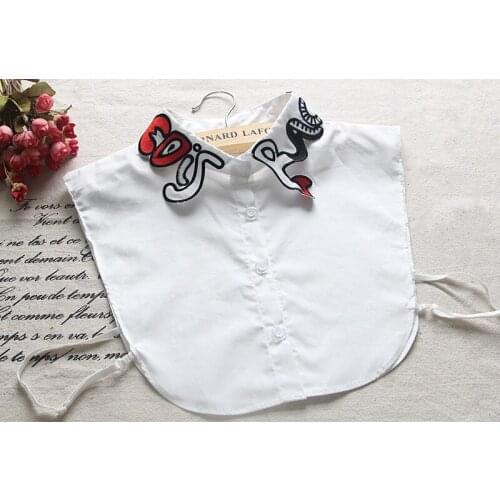 Fashion fake collar decorative collar shirt autumn and winter children cartoon letters embroidery collar decorative collar wild