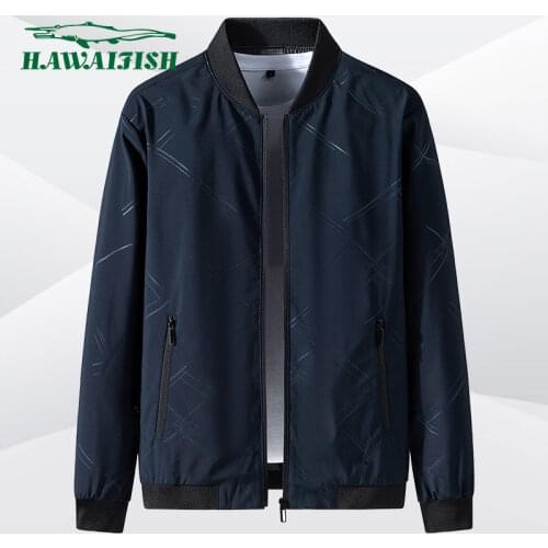 Hawaifish brand Jacket men Spring and Autumn Business stand Collar casaco masculino New Fashion Trend Printed Baseball menswear