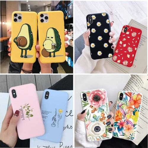 Avocado Daisy Soft TPU Case For iPhone 12 Pro Mini XR 10 X XS Max 7 8 6 6S Plus SE 2 Cover For iPhone 11 Pro Max Case Capa Funda