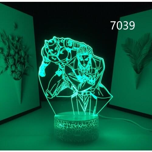 Anime 3D Night Light JoJo Bizarre Adventure Yoshikage Kira for Birthday Gift Bedroom Decor Light Manga Jojo LED Lamp