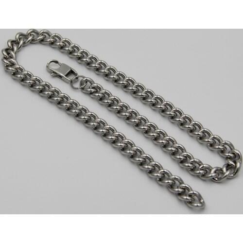 Silver Curb Chain Necklace Mens Fashion Large Necklace