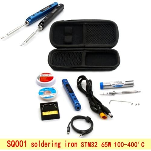 SQ001 Mini Smart Portable adjustable temperature 65W soldering station electric soldering iron with DC power and TS100 iron tips