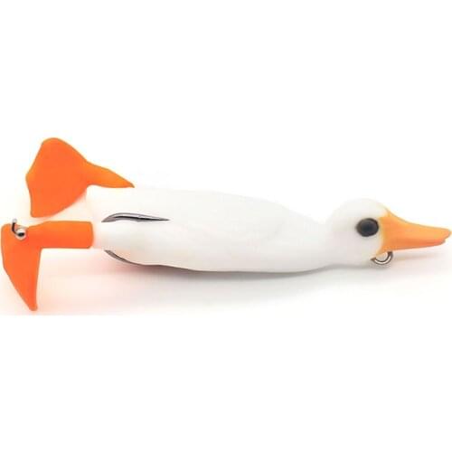 1PCS Propeller Fin Duck Fishing Lure 95mm/12g Artificial Lifelike Topwater Silica gel Wobblers for Fishing Pesca Tackle 10 Color