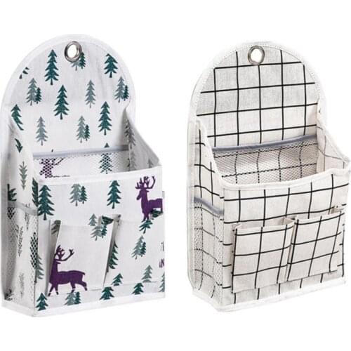 Dropshipping 1PC Cotton And Linen Cloth Art Large-capacity Wall Hanging Storage Bag Behind The Door Storage Bag Hot Sales