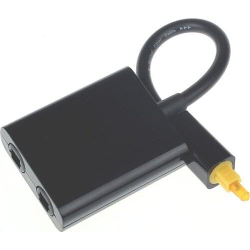 1 to 2 Digital SPDIF Optical Audio Splitter 2 Way Toslink Splitter Adapter 1 input 2 Output SPDIF Optical Cable Splitter Hub