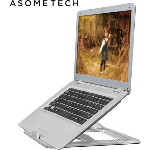 10 Gears Adjustable Aluminum Laptop Stand Holder Suporte For Macbook Air Pro 13.3 15.4 Cooling Office Desk Dock Riser Stand Tray