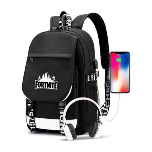 Luminous Usb Game Bag FORTNITES Kid School Bag Cartoon Student Travel Primary School Book Bag FORTNITES Teenage Backpack