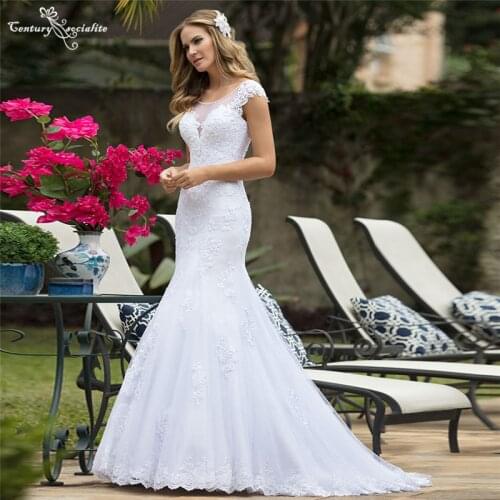 Mermaid Wedding Dresses 2021 Pearls Lace Appliques African Bridal Gowns Country Bride Dress Robe Mariage Vestido De Noiva