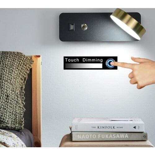 Indoor Dimming LED Wall Lamps Fashion With Switch And USB Wall Lights Corridor Fixture Aisle Beside Wall Sconce