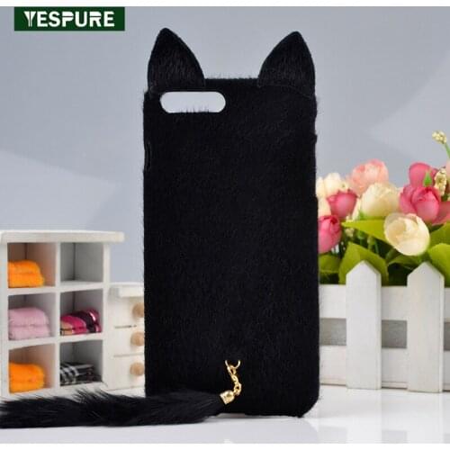 YESPURE 5.5 inch Fancy Animal Cat Tail Mobile Phone Back Covers for Iphone 6plus 6splus Case PC Handphone Accessories