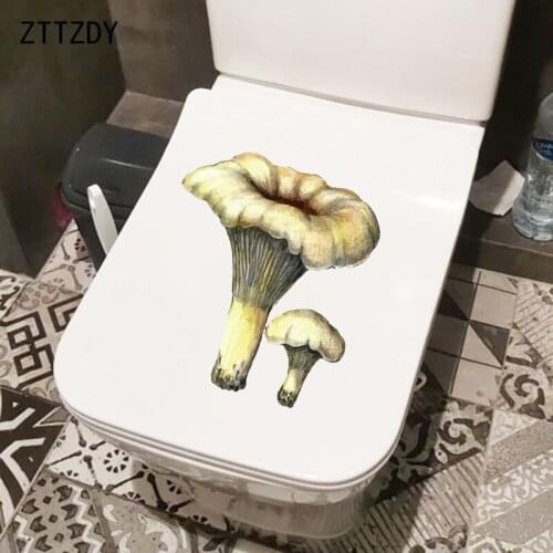 ZTTZDY 20.2×23.6CM Cartoon Mushroom Creative Bedroom Wall Stickers Fashion WC Toilet Decoration T6-0140