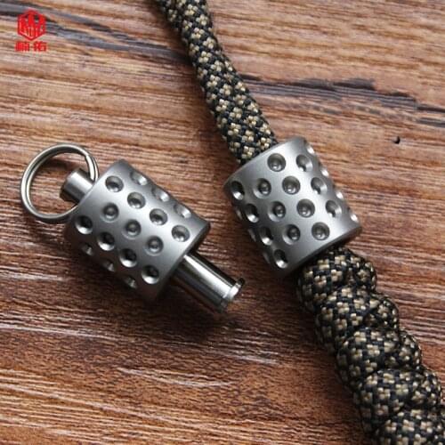 1PC Titanium Alloy EDC Paracord Beads Lanyard Pendants Knife Beads Umbrella Rope Cord Necklace Bracelet Beads Pendants