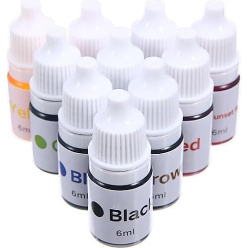 10 Colors 6ml Soap Pigment Dyes DIY Manual Soap Colorant Tool Kit For Soap Making Finger Painting Liquid Coloring Pigment
