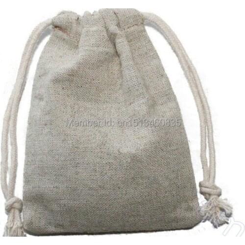 100pcs/lot CBRL jute/linen/flax drawstring bags&pouch for accessories/grains,Various colors,size customized,wholesale
