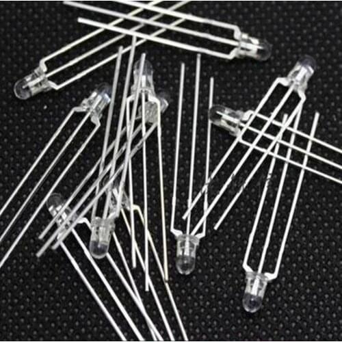 1000PCS / LOT LED lamp beads line, 3MM / F3 Dual flash red and green, transparent cathode, long-legged, two-color led lights