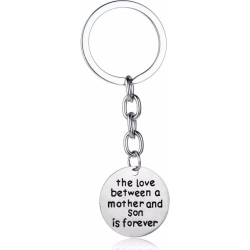 12PC/Lot Family Gifts Keychains Love Between Mother Son Is Forever Keyrings Key Chains Rings Keyfob Mom Mommy Boy Charm Jewelry