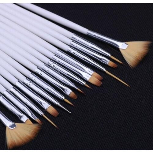 15 Pcs Professional Nail Art Brush Set Line Drawing Painting Pen UV Gel Polish Acrylic Perfect Manicure Nail Dust Collector