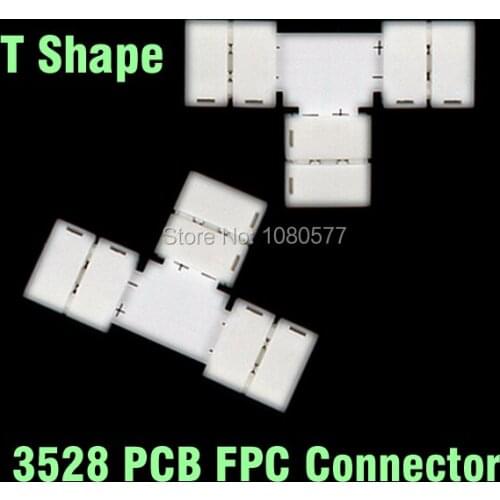 20pcs T shape led Strip Direction Change connector, PCB FPC Connector For 8mm 2pin LED 3528 Light Strip Joining