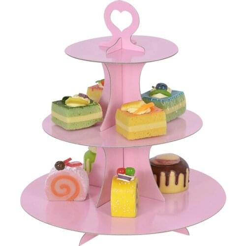 3-Layer Cake Afternoon Tea Display Stand Bronzing Dessert Cupcake Stand Multi-Function Display Stand Holiday Party Decor Trays