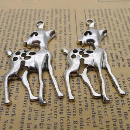 4PCS/Lot 56mm*30mm Pendant Antique Silver Color Sika Charms For DIY Jewelry Making Handmade Craft