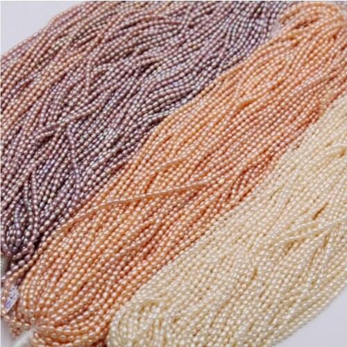 5 Strands/lot) Promotion! Natural Freshwater Pearl Rice Shape Strong Light Small Stone Pearl Handmade DIY Jewelry Accessories