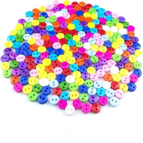 500Pcs/Lot Mixed Colours 2 Hole Round Butons 6mm Sew Craft Plastic Buttons For Sewing Jewelry Making Scrapbooking Crafts DIY