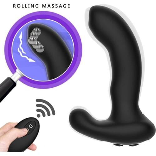 Anal Vibrator Vibrating Remote Control Rolling Prostate Massager Male Butt Plug Prostata Stimulator Anal Sex Toy For Woman & Man
