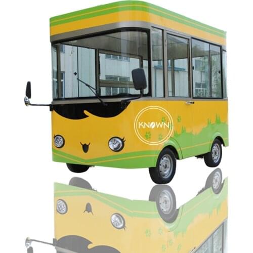 Commercial Street Vintage Food Truck 4 Wheels Food Trolley Cart Hotdog Catering Cart Electric Outdoor Food Kiosk