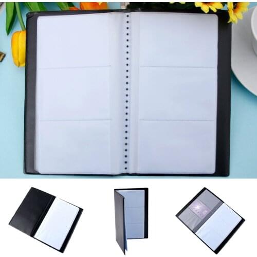 2020 PU Leather 120 Cards Passport Business Name ID Credit Card Holder Book Case Organizer Black Men Women Vintage Black Case