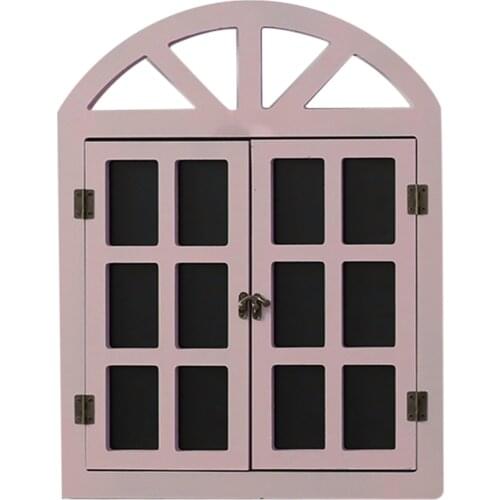 European Style Home Decor Wooden Fake Window Ornament DIY Wall Mounted Coffee Bar Solid Small Art Hanging Message Board Craft