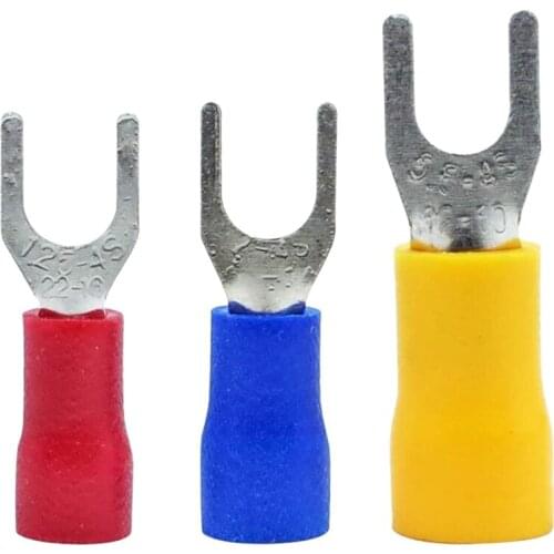 300 Pcs 22-16 16-14 12-10 AWG Insulated Fork Spade U-Type Wire Connector Electrical Crimp Terminal