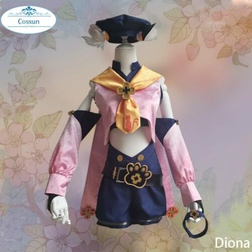 Genshin Impact Diona Cosplay Costume Game Suit Lovely Uniform Halloween Party Outfit For Women Girls Any Size 2020 NEW